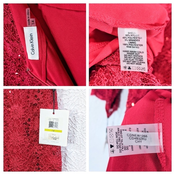 Calvin Klein Lace Sequin Cocktail Dress - Picture 8 of 9